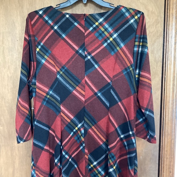 Relist1/22 Connected plaid print dress w pockets has some stretch 18W - Picture 13 of 16